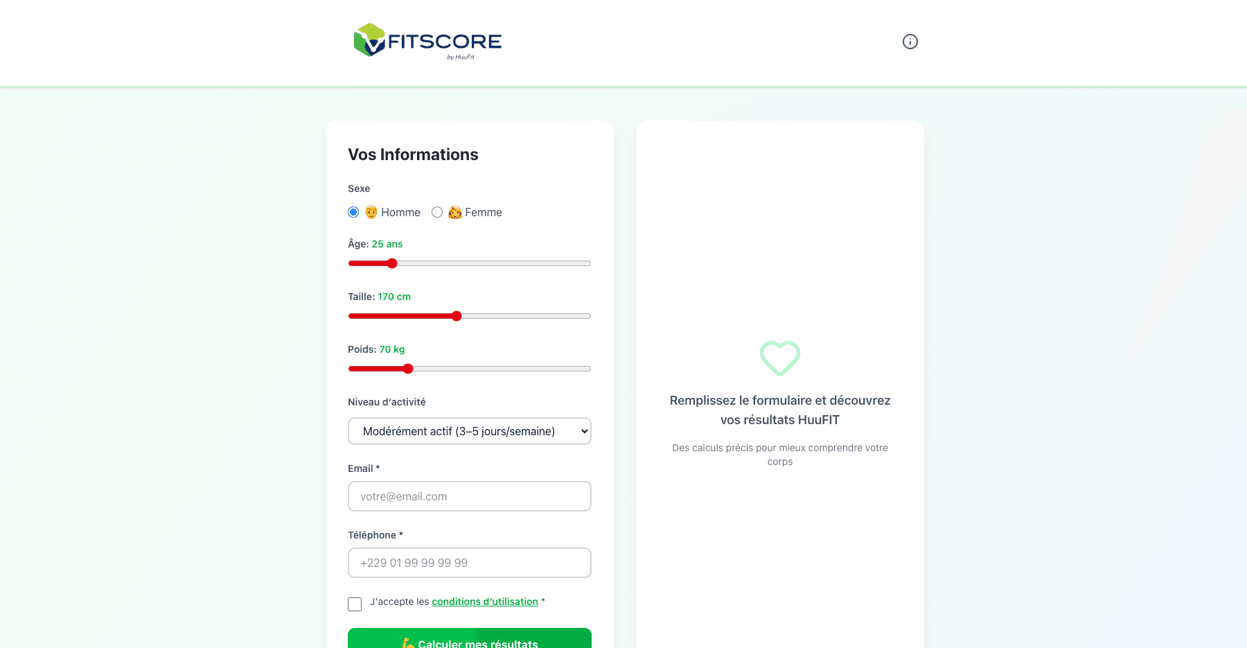 HuuFIT Fitscore preview